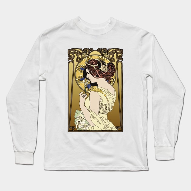 Pre-Raphaelite Girl 4 (Brown) Long Sleeve T-Shirt by Soth Studio